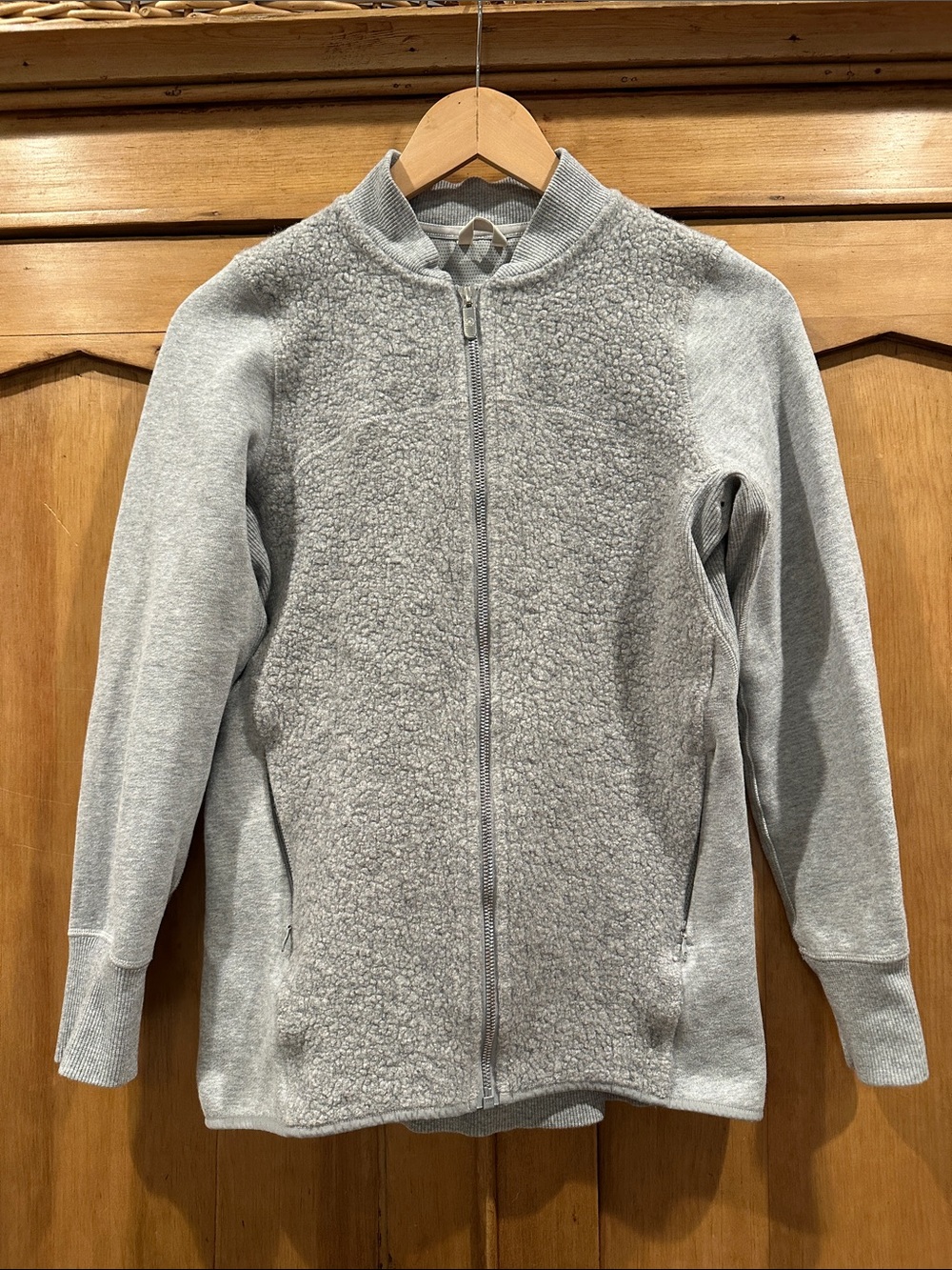 lululemon athletica Gray Full-Zip Sherpa Front Cardigan